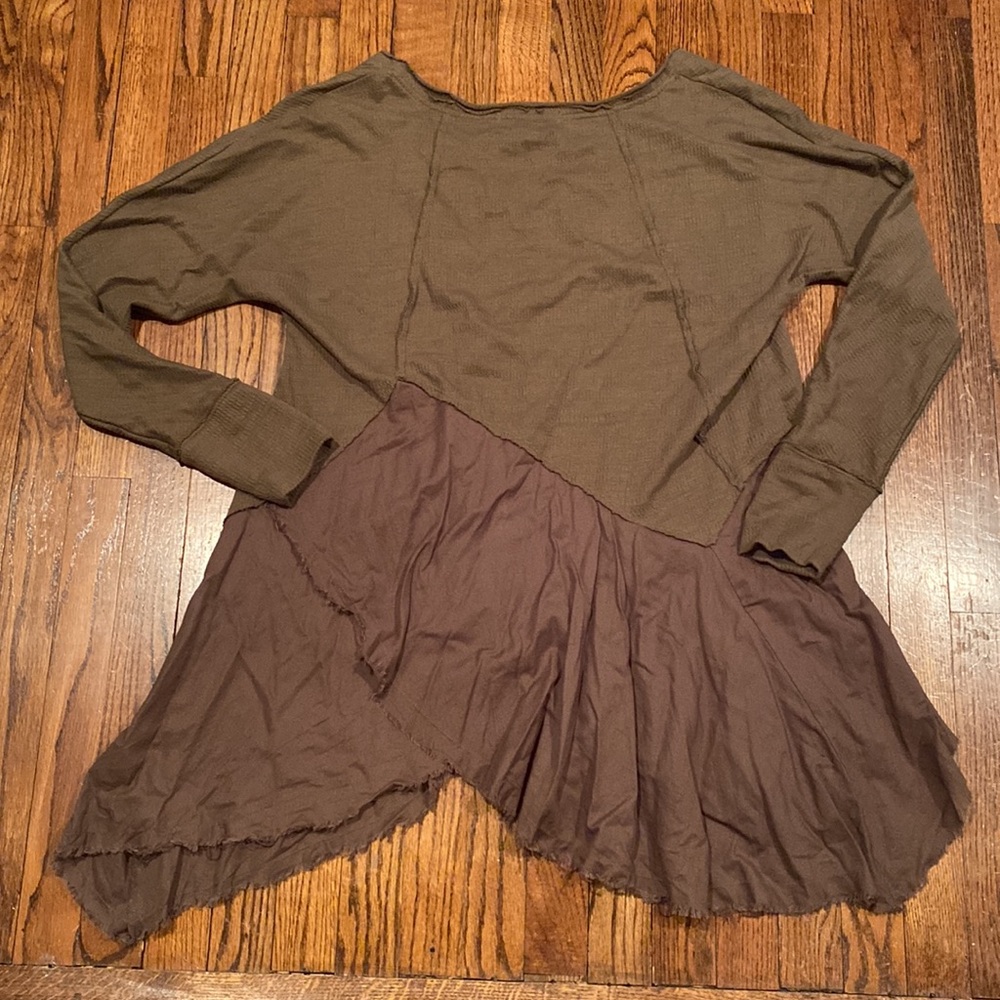 Free People We the Free olive tunic/dress/shirt size Medium - Picture 6 of 6